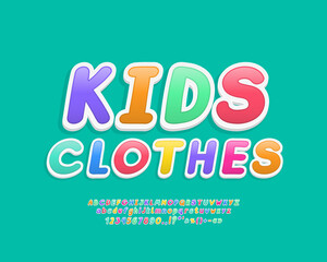 Leinwandbilder - Stylish banner Kids Clothes with bright letters