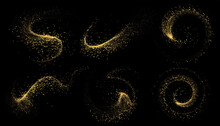 Set Of Abstract Shiny Gold Glitter Design Element