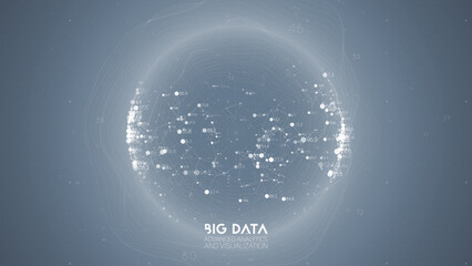 Poster - Big data visualization. Futuristic infographic. Information aesthetic design. Visual data complexity. Complex data threads graphic visualization. Abstract data graph.