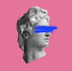 Wall Mural - vapor wave retro greek apollo internet web punk cyber background concept style background hipster mo