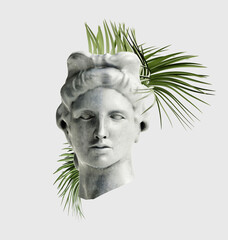 Wall Mural - vapor wave retro greek apollo internet web punk cyber background concept style background hipster mo