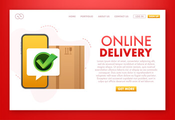 Poster - Shopping Online on Website. Online store, shop concept on smartphone screen. Vector illustration