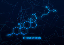 Cholesterol Formula On White Background. 3d Cholesterol Formula