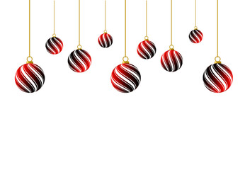 Fototapete - New Year celebration balls greeting. Stock illustration.