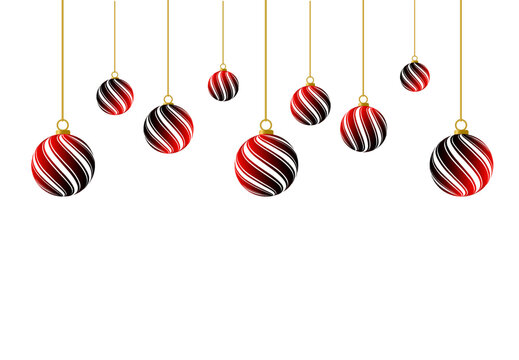 New Year celebration balls greeting. Stock illustration.