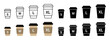 © Pointer Marker - Paper coffee cup size collection. Small, medium and large take away drink set