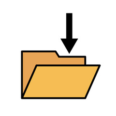 Aufkleber - Download data to a folder. Vector.
