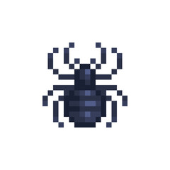 Poster - Spider icon isolated vector illustration. Insect pixel art flat style element design for stickers, logo, embroidery, mobile app. Video game assets. 8-bit sprite.