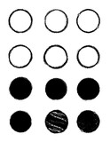 Set of shabby circle shape vector charcoal pencil art brushes. suitable  for frames and backgrounds, Edit colors easily and apply to any path.