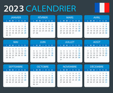 2023 Calendar - Vector Template Graphic Illustration - French Version