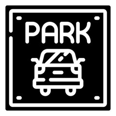 Wall Mural - PARKING SIGN glyph icon,linear,outline,graphic,illustration