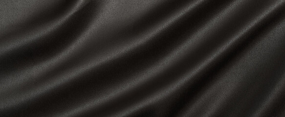 Wall Mural - Black shiny fabric texture background