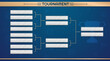 Championship stage layout template on a blue background. Tournament bracket background design with gold lines. Eps10 vector