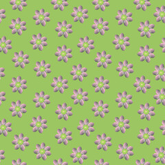 Wall Mural - seamless pattern for fabric, paper or background with delicate beautiful flower (snow rose) on green background. illustration