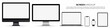 © stas111 - Computer monitor, laptop, tablet, smartphone and watch with blank screen