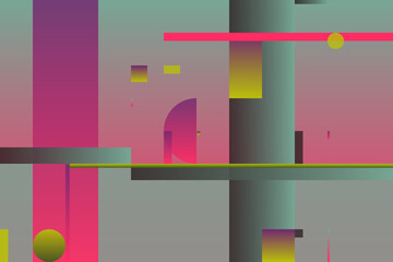 Aufkleber - futuristic abstract geometric vector graphics background made with color gradient and minimalist geo