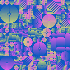 Aufkleber - Futuristic Abstract Geometric Vector Graphics Background Made With Color Gradient And Minimalist Geometry Forms