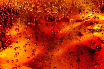 Wall Mural - Detail of Cold Bubbly Carbonated Soft Drink with Ice 