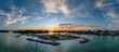 Sunrise behind Snake Island Venice Florida Drone Panorama