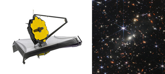 Wall Mural - james webb space telescope looking at galaxies. webb’s first deep field. astronomy science. this ima