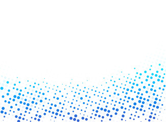 Poster - Blue and light blue abstract dotted background with copy space. Creative halftone pattern, design template and illustration on white background.