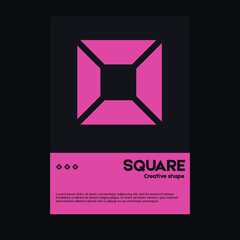 Poster - Meta modern covers. Swiss design pattern. Futuristic geometric composition.Graphic template made with bold typography and abstract geometric shapes. Great for poster art, album cover prints.