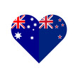 © Sakchai - friendship concept. heart shape icon with australian and new zealand flag. vector illustration isolated on white background