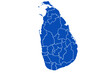 Sri Lanka Map blue Color on White Backgound