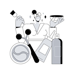 Poster - Cosmetology abstract concept vector illustration. Skincare, natural cosmetic, eye lifting, wrinkle removal, dermatology, spa, face treatment, woman beauty, anti age therapy abstract metaphor.