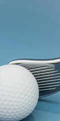 Wall Mural - golf club isolated on blue background