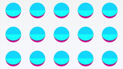 Aufkleber - Background with colorful circles changing color. Motion. Rows of dots changing colors with transitions. Animated background for video insertion or transition with colorful circles