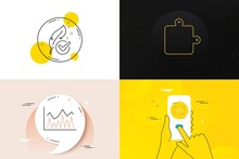 Minimal Set Of Puzzle, Investment And Hypoallergenic Tested Line Icons. Phone Screen, Quote Banners. Cloud System Icons. For Web Development. Puzzle Piece, Economic Statistics, Feather. Vector