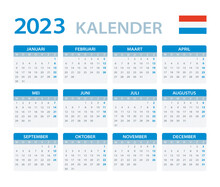 Vector Template Of Color 2023 Calendar - Dutch Version