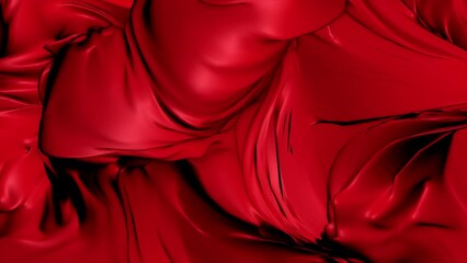 Poster - Red jelly. Motion.A heavy mass in the animation that shimmers and is kneaded.