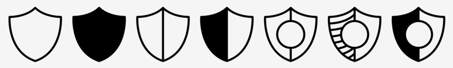 Wall Mural - secure icon shield secure set | protective shields icon security vector knight shield illustration l