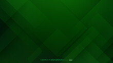 Abstract Green Square Shapes With Lines Stripe And Light On Dark Green Background