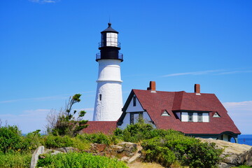 Wall Mural - The Portland Lighthouse in Cape Elizabeth, Maine, USA	