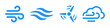 © Icons-Studio - Wind icon set in blue design. Vector line art illustration isolated on white background