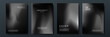 © SyahCreation - Blurred black backgrounds set with modern abstract blurred color gradient patterns. Smooth templates collection for brochures, posters, banners, flyers and cards. Vector illustration.