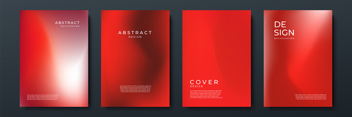 Aufkleber - Blurred red backgrounds set with abstract gradient texture background with dynamic blurred effect. Templates for brochures, posters, banners, flyers and cards. Vector illustration.