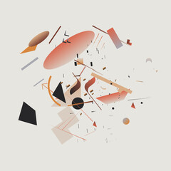 Aufkleber - abstract vector graphics made with generative art approach using geometric shapes