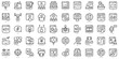 © PixSet - Set of thin line content creator Icons. Vector illustration
