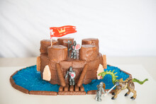 Knights On A Fortress Castle Birthday Cake