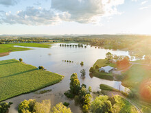 Aussie Farmland Covered In Water During Flood With More Rain Coming