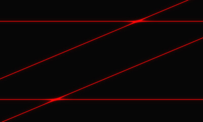 Wall Mural - Abstract red line laser cross on black design modern futuristic technology background vector