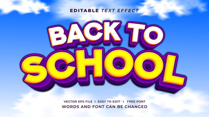 Back to School 3D Bold Text Effect