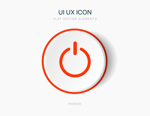 Leinwandbilder - Flat style circle start icon and power button. Shut down symbol. On off icon. 