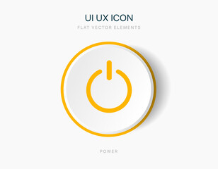Aufkleber - Flat style circle start icon and power button. Shut down symbol. On off icon. 