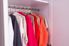 Basic Wardrobe Of A Fashion Stylist, In Bright Colors. Minimalism Style
