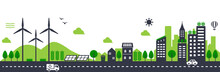Smart Ecology City Vector Illustration